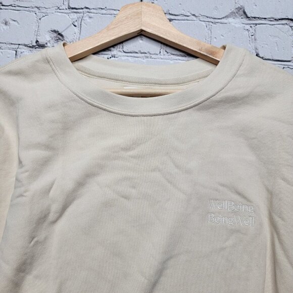 Wellbeing Being Well Goldie Cotton Sweatshirt In Bone White Cream NWT Size M - Picture 8 of 14